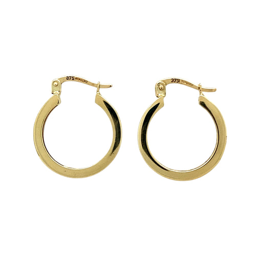 9ct Gold & Cubic Zirconia Set Hoop Creole Earrings