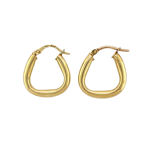 9ct Gold Plain Tube Handbag Style Creole Earrings