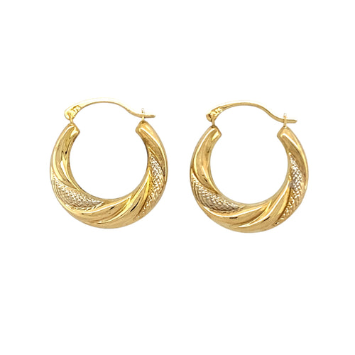 9ct Gold Twist Hoop Creole Earrings