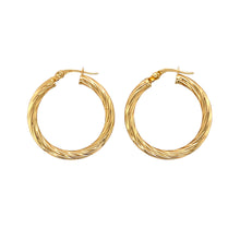 Load image into Gallery viewer, 9ct Gold Twist Hoop Creole Earrings
