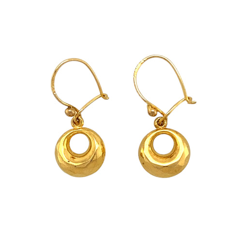 9ct Gold Patterned Ball Drop Earrings