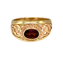 Load image into Gallery viewer, 9ct Gold &amp; Garnet Set Clogau Celtic Knot Ring
