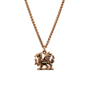 9ct Welsh Gold Dragon 18" Necklace