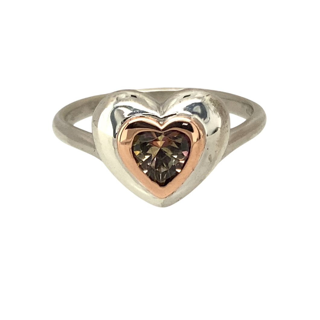 925 Silver & Mystic Topaz Set Clogau Heart Ring