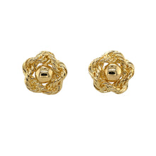 Load image into Gallery viewer, Preowned 9ct Yellow Gold Solid Flower Rope Style Stud Earrings with the weight 7.50 grams
