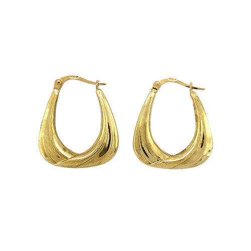 9ct Gold Patterned Handbag Creole Earrings