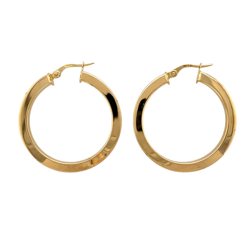 9ct Gold Plain Hoop Creole Earrings