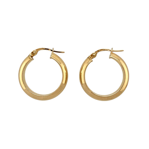 9ct Gold Polished Plain Hoop Creole Earrings