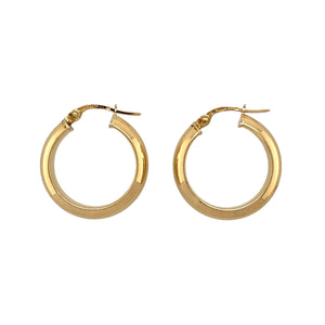 9ct Gold Polished Plain Hoop Creole Earrings