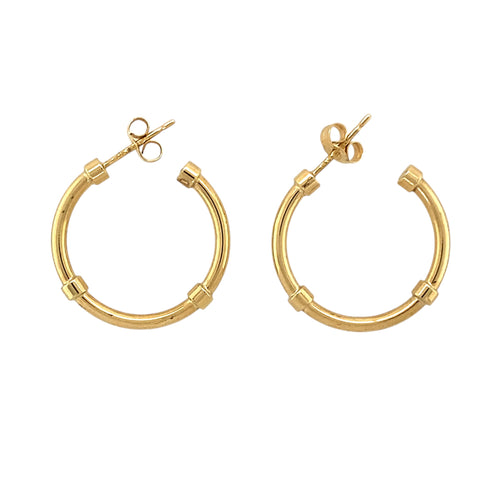 9ct Gold Solid Half Hoop Stud Earrings