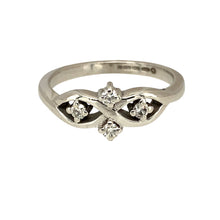 Load image into Gallery viewer, 18ct White Gold &amp; Diamond Set Open Crossover Loop Ring
