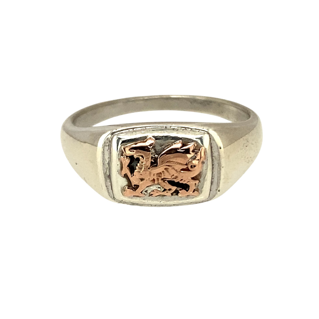 925 Silver Clogau Welsh Dragon Signet Ring