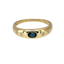 Load image into Gallery viewer, 9ct Gold Diamond &amp; Sapphire Set Band Ring
