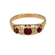 Load image into Gallery viewer, 18ct Gold Diamond &amp; Ruby Set Vintage Style Ring
