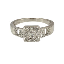 Load image into Gallery viewer, 9ct White Gold &amp; Diamond Set Square Cluster Ring
