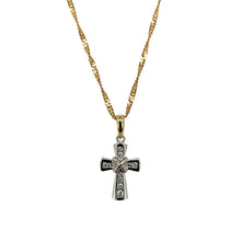 Load image into Gallery viewer, 9ct Gold &amp; Diamond Set Cross 16&quot; Necklace
