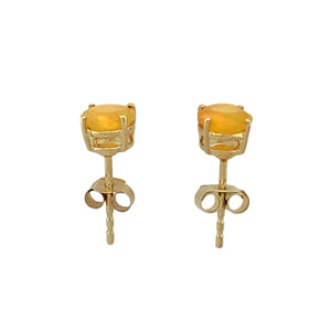 9ct Gold & Yellow Stone Set Stud Earrings