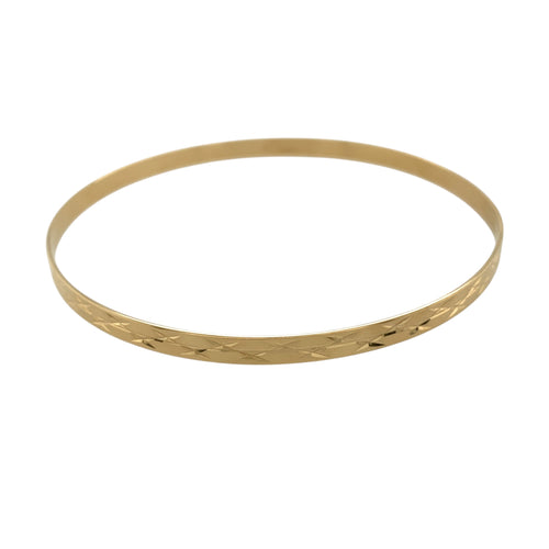 9ct Solid Gold Patterned Bangle