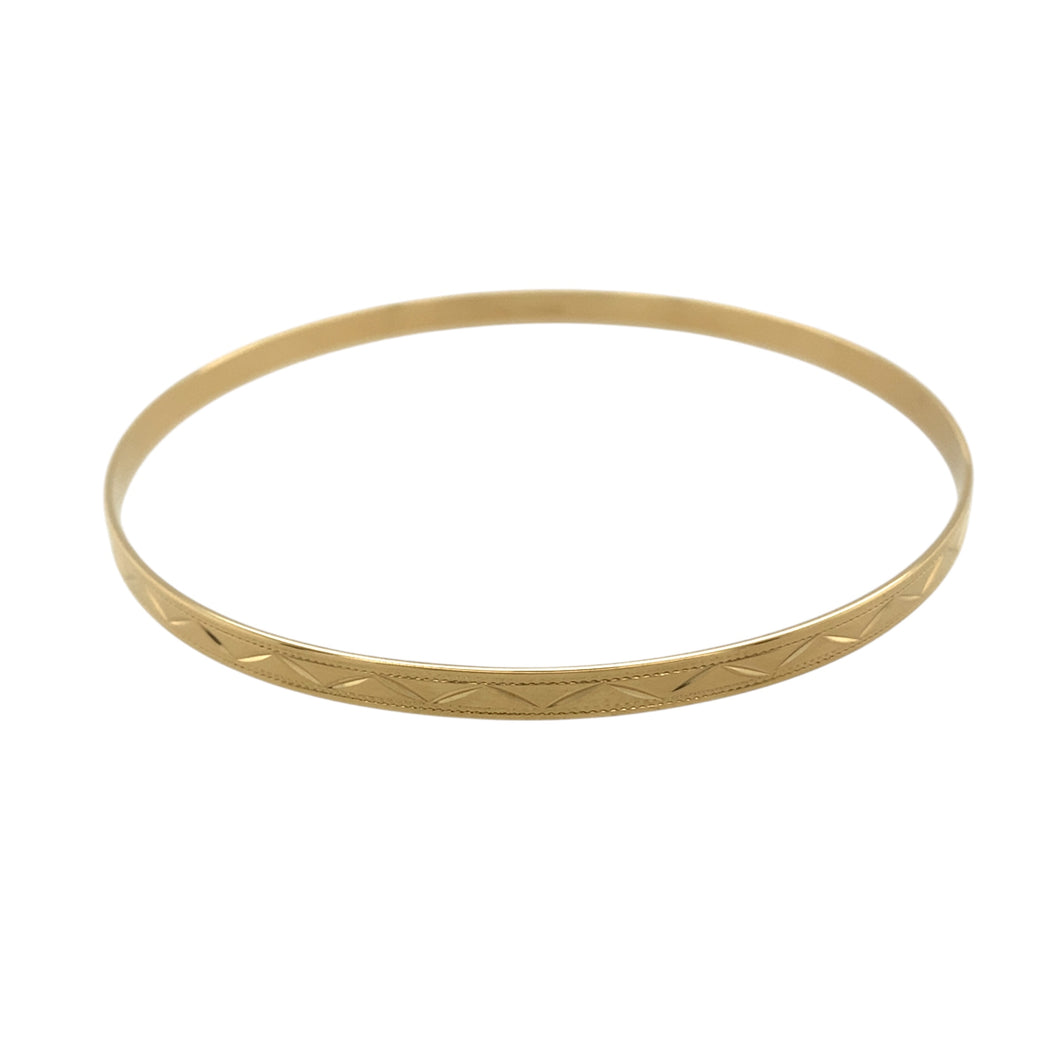 9ct Solid Gold Patterned Bangle