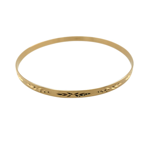 9ct Solid Gold Patterned Bangle