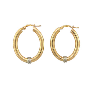 9ct Gold Oval Creole Earrings