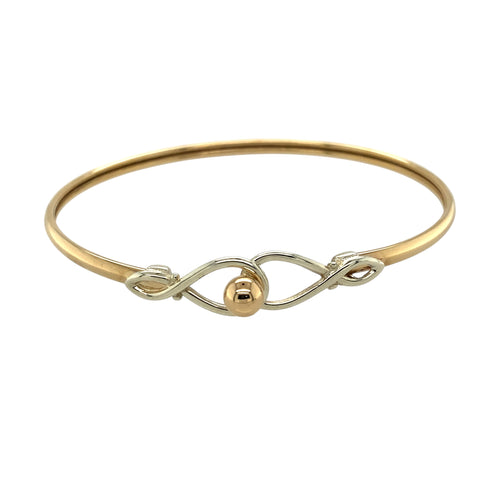 9ct Gold Infinity Ball Opening Bangle