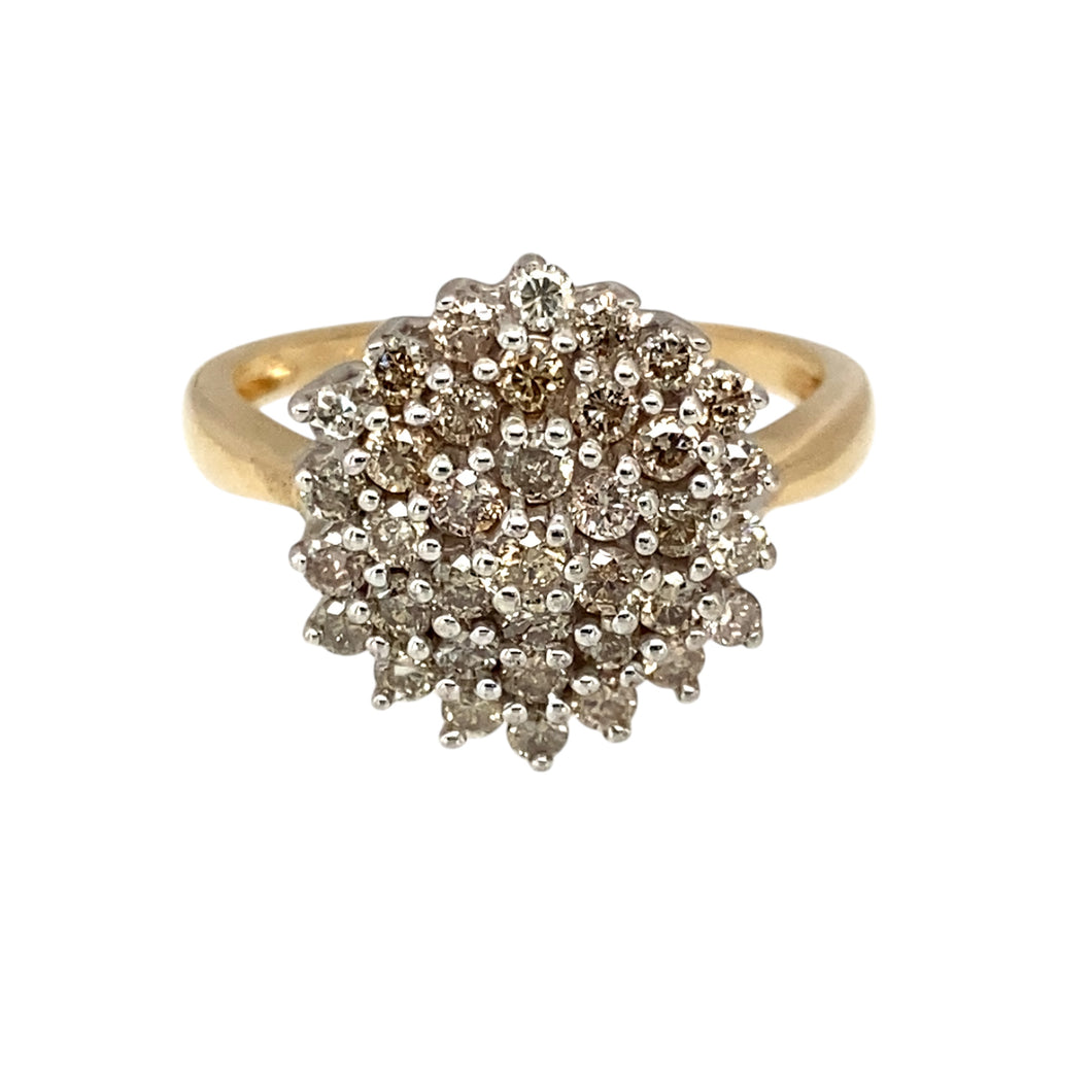 9ct Gold & Diamond Set Cluster Ring