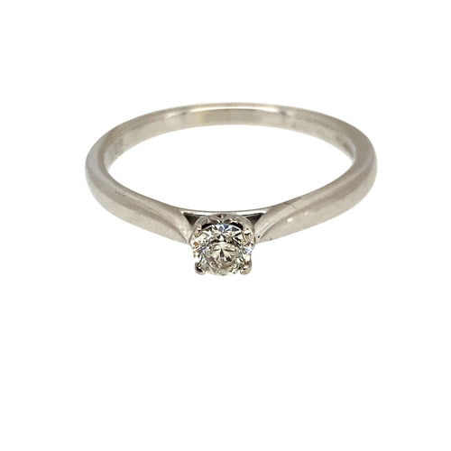 9ct White Gold & Diamond Set Solitaire Ring