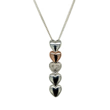 Load image into Gallery viewer, 925 Silver &amp; Diamond Set Clogau Heart Drop 18&quot; Necklace
