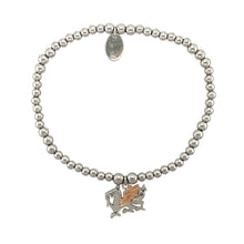 Load image into Gallery viewer, 925 Silver Clogau Welsh Dragon Affinity Beaded Stretchy Bracelet
