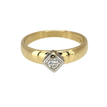 Load image into Gallery viewer, 9ct Gold &amp; Diamond Offset Square Set Solitaire Ring
