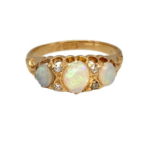 Load image into Gallery viewer, 18ct Gold Diamond &amp; Opalique Set Vintage Style Ring
