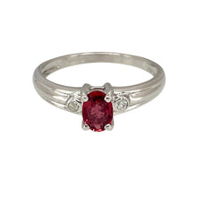 Load image into Gallery viewer, 9ct White Gold Diamond &amp; Ruby Set Ring
