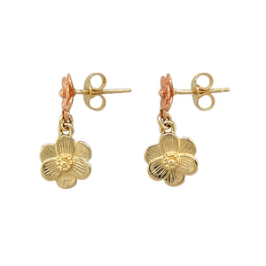 9ct Gold Clogau Poppy Flower Drop Earrings