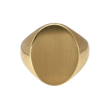 Load image into Gallery viewer, 9ct Gold Brushed Finish Oval Signet Ring
