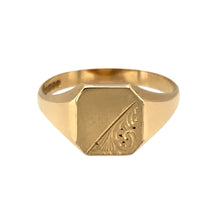 Load image into Gallery viewer, 9ct Gold Patterned Rectangle Signet Ring
