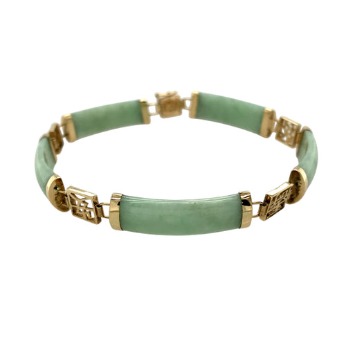 9ct Gold & Jade Set 7.5