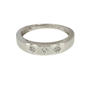 9ct White Gold & Diamond Set Band Ring