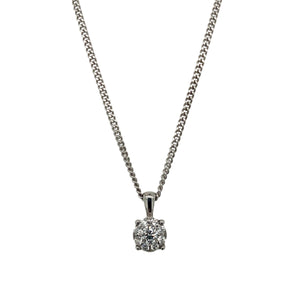 18ct White Gold & Diamond Set Multi Stone Solitaire 18" Necklace