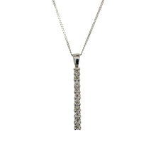 Load image into Gallery viewer, 9ct White Gold &amp; Diamond Set Bar 18&quot; Necklace
