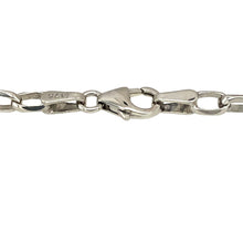 Load image into Gallery viewer, Preowned 9ct White Gold 7&quot; Heart Belcher Bracelet with the weight 4.10 grams. The heart link is 10mm wide and the belcher links are each approximately 3.5mm
