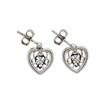 Load image into Gallery viewer, Preowned 925 Silver Clogau with 9ct Rose Clogau Heart Royalty Drop Earrings with the weight 3.30 grams
