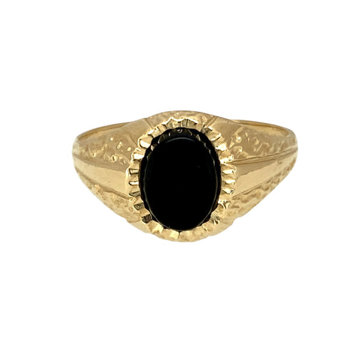 9ct Gold & Onyx Set Oval Signet Ring