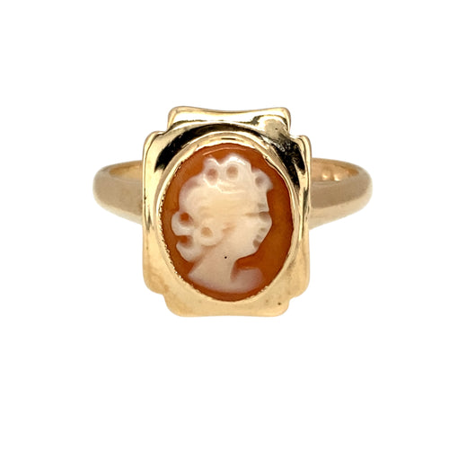 9ct Gold & Cameo Square Set Ring