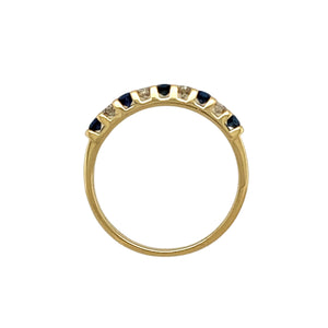 18ct Gold Diamond & Sapphire Set Band Ring