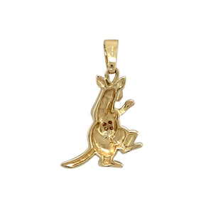 Preowned 9ct Yellow Gold & Cubic Zirconia Set Kangaroo Pendant with the weight 2.10 grams