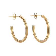 Load image into Gallery viewer, 9ct Gold Plain Half Oval Hoop Earrings
