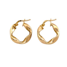 Load image into Gallery viewer, 9ct Gold Ripple Twist Hoop Creole Earrings
