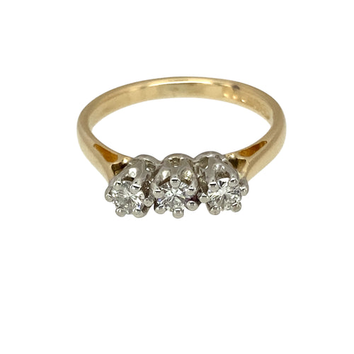 18ct Gold & Diamond Set Trilogy Ring