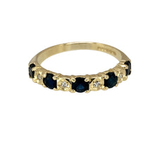 Load image into Gallery viewer, 9ct Gold Diamond &amp; Sapphire Set Band Ring
